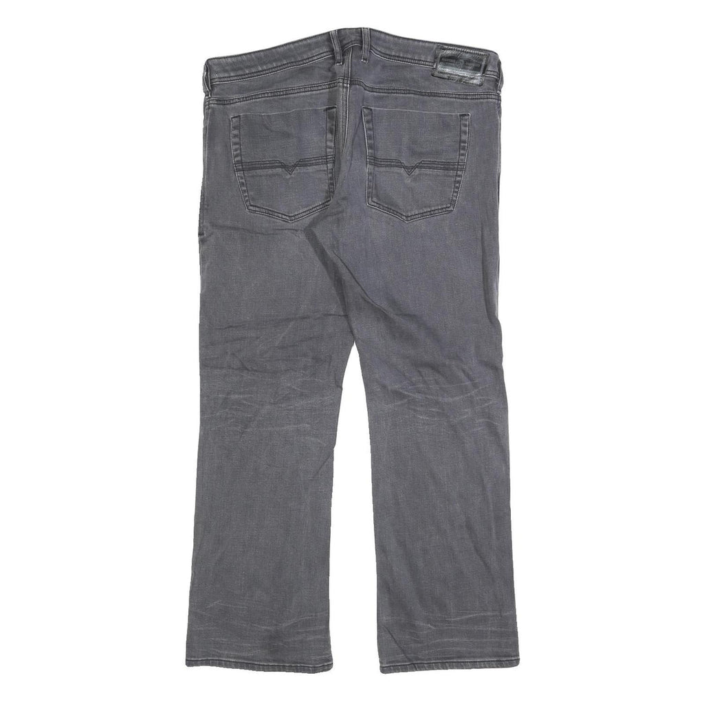 DIESEL Mens Jeans Grey Regular Straight Denim Medium W37 L30 Zip Closure