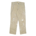 CARHARTT Mens Cotton Blend Beige Relaxed Tapered Trousers W32 L29 Workwear