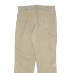 CARHARTT Mens Cotton Blend Beige Relaxed Tapered Trousers W32 L29 Workwear