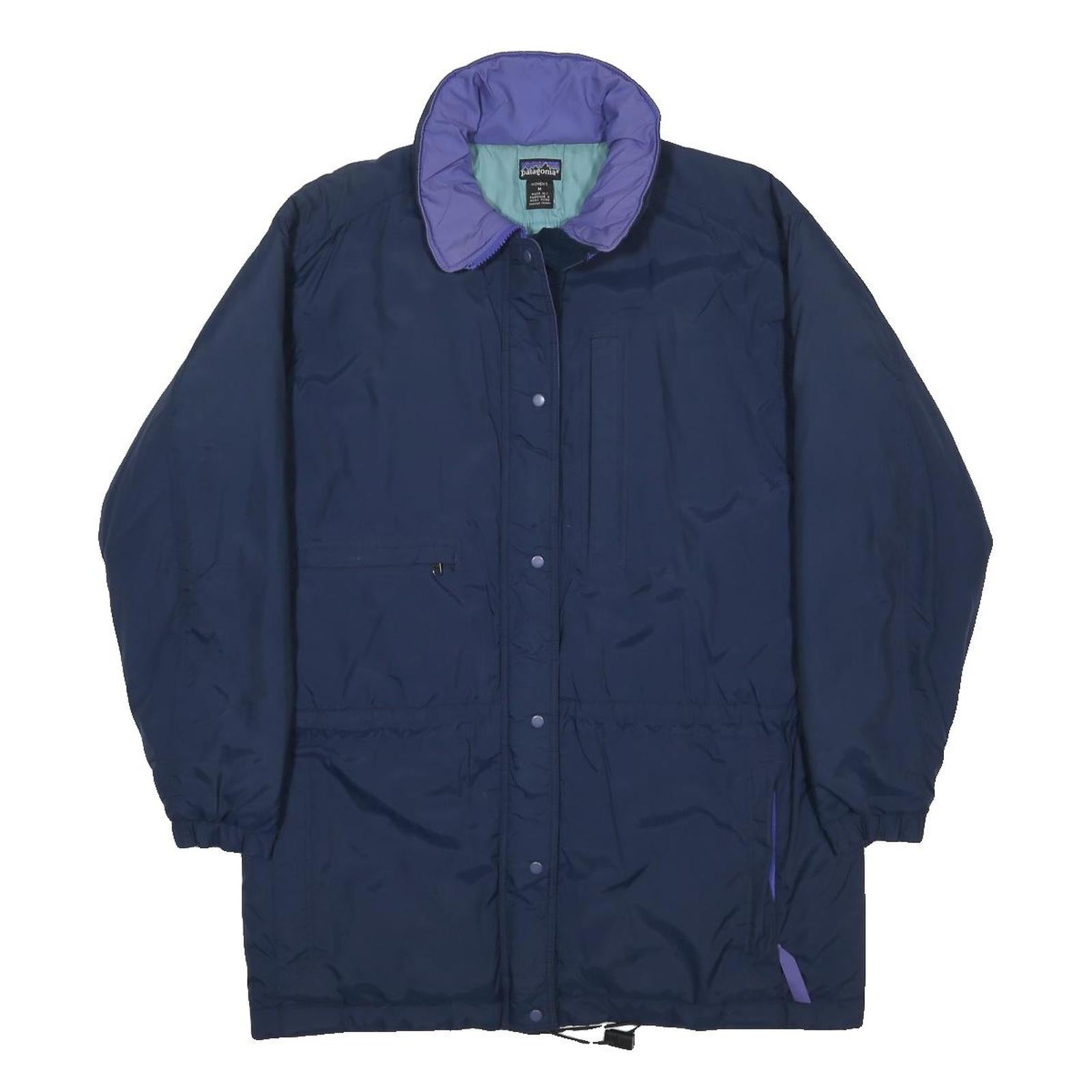PATAGONIA Womens Navy Blue Purple Jacket M Nylon Zip Casual Outdoor Winter