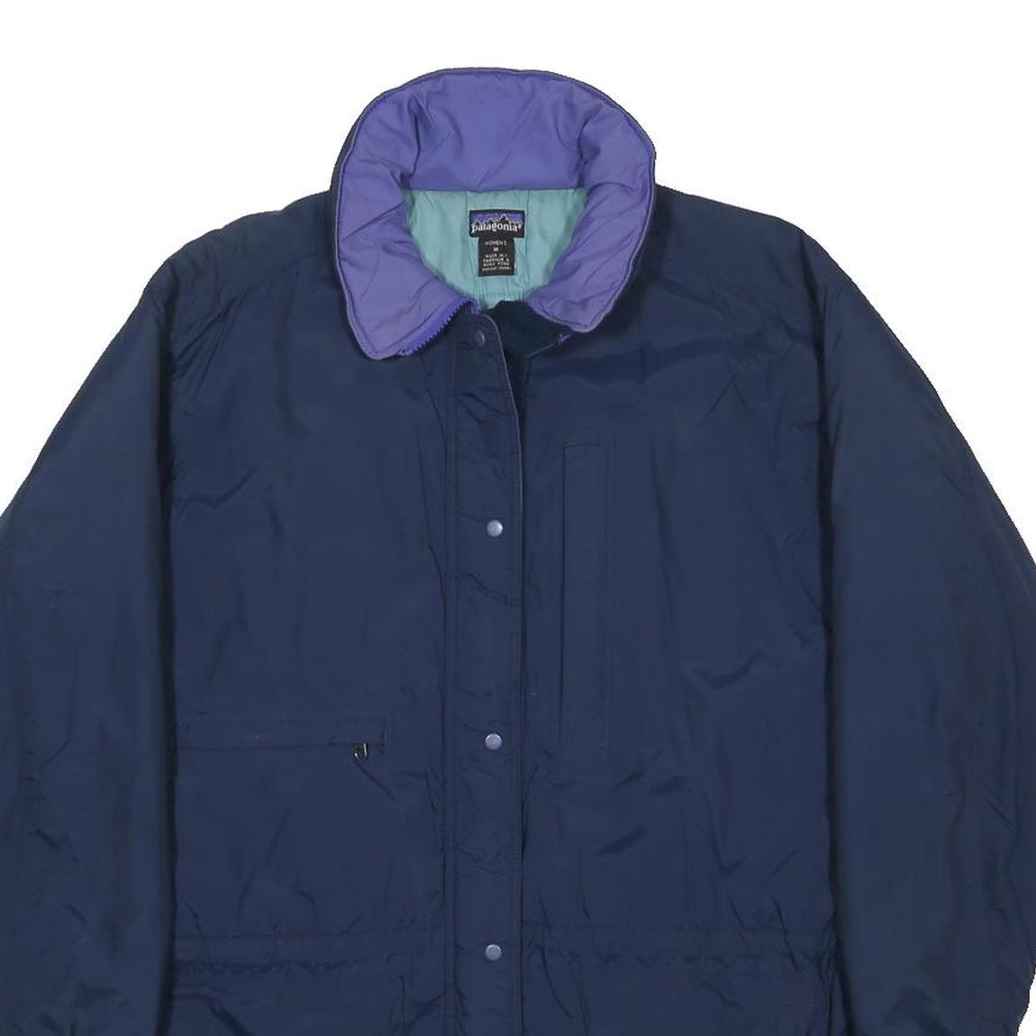 PATAGONIA Womens Navy Blue Purple Jacket M Nylon Zip Casual Outdoor Winter