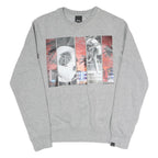 BENCH Mens Grey Cotton Blend Crew Neck M Graphic Print Casual Sweatshirt