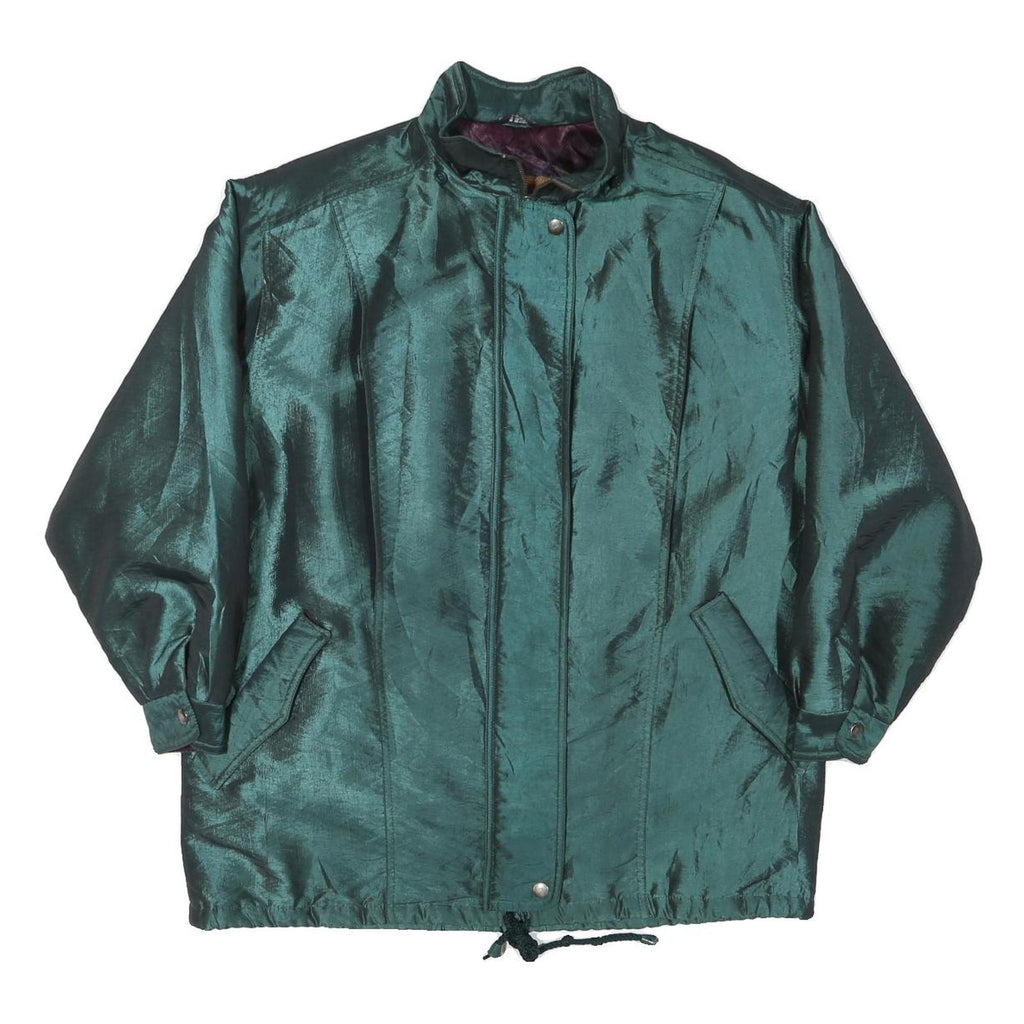 JG HOOK Womens Green Jacket XL Polyester Blend Plain Zip Casual Outerwear