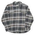 JACHS Mens Grey & Orange Cotton Plaid Shirt 2XL Long Sleeve Button Front