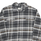 JACHS Mens Grey & Orange Cotton Plaid Shirt 2XL Long Sleeve Button Front