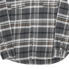 JACHS Mens Grey & Orange Cotton Plaid Shirt 2XL Long Sleeve Button Front