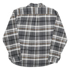 JACHS Mens Grey & Orange Cotton Plaid Shirt 2XL Long Sleeve Button Front