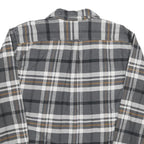 JACHS Mens Grey & Orange Cotton Plaid Shirt 2XL Long Sleeve Button Front