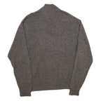 CHAPS Mens Brown Brown Button Up Plain Crew Neck Chunky Knit XL Cotton Jumper