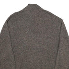 CHAPS Mens Brown Brown Button Up Plain Crew Neck Chunky Knit XL Cotton Jumper