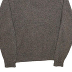 CHAPS Mens Brown Brown Button Up Plain Crew Neck Chunky Knit XL Cotton Jumper