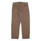 DICKIES Mens Cotton Brown Relaxed Straight Trousers W38 L32 Workwear Casual