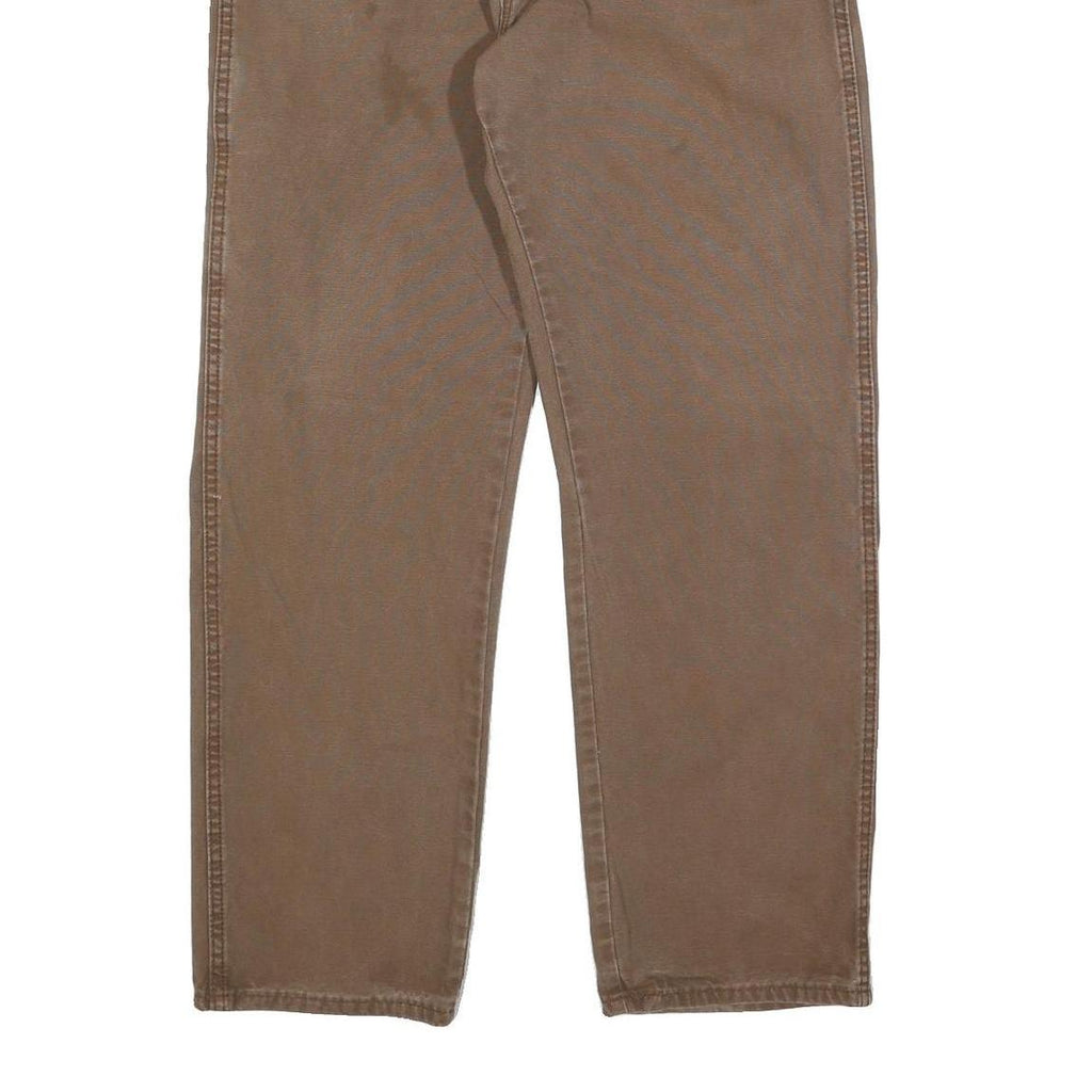 DICKIES Mens Cotton Brown Relaxed Straight Trousers W38 L32 Workwear Casual