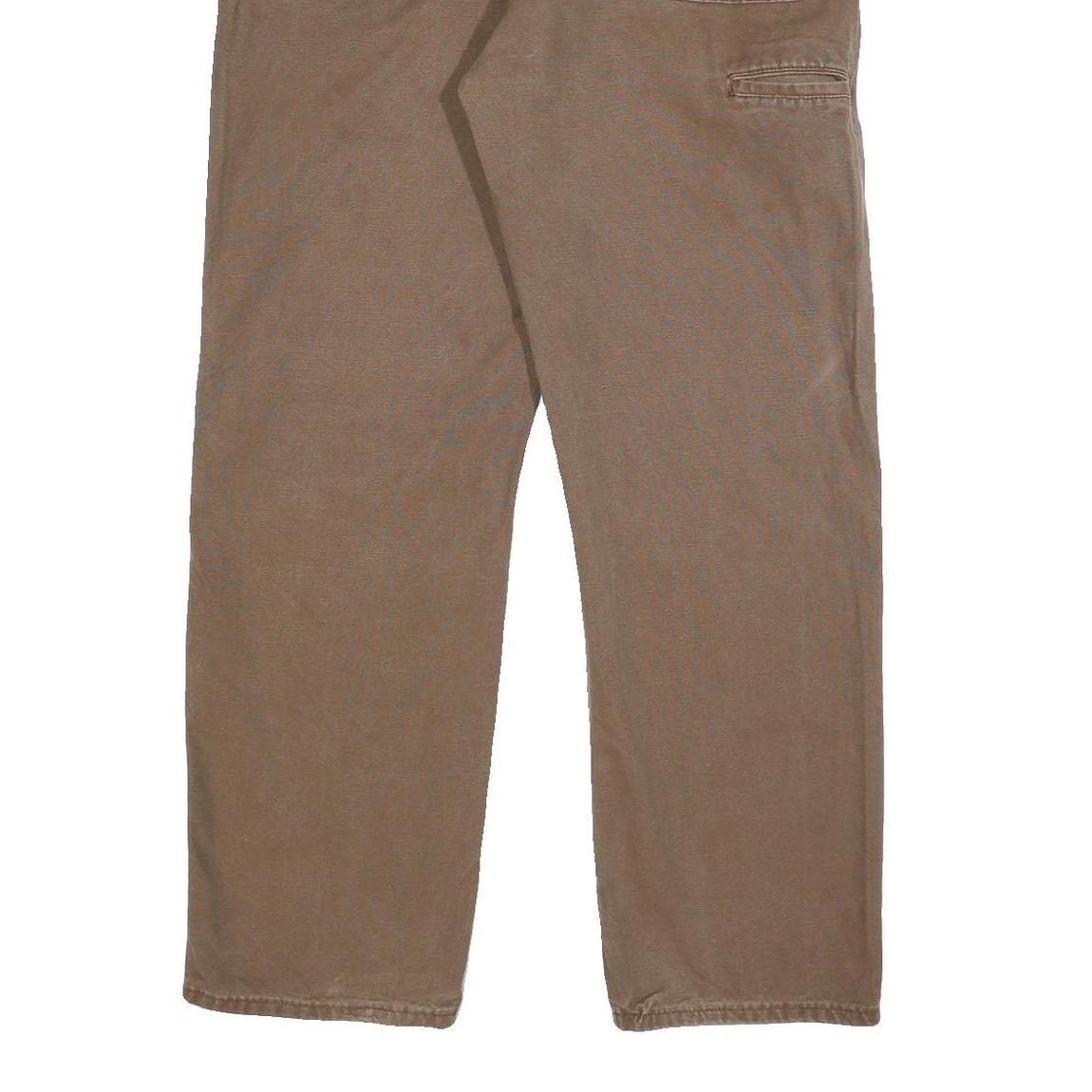 DICKIES Mens Cotton Brown Relaxed Straight Trousers W38 L32 Workwear Casual