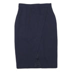 & OTHER STORIES Womens Navy Blue Pencil Knee Length Wool Blend Skirt S Tailored
