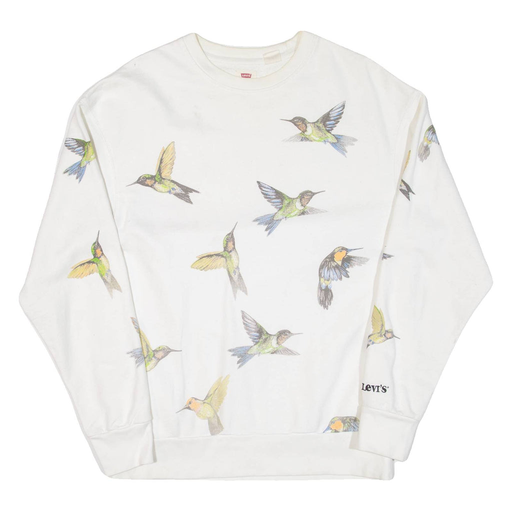 LEVI'S Relaxed Fit. Birds Womens Sweatshirt White S