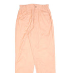 HENNES Womens Cotton Blend Peach Relaxed Straight Trousers W26 L32 Casual