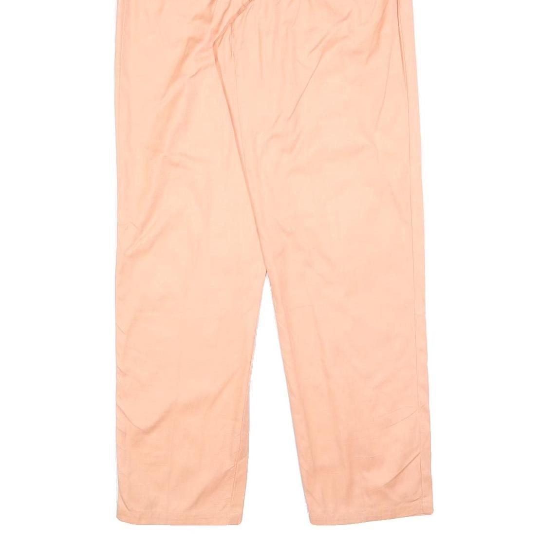 HENNES Womens Cotton Blend Peach Relaxed Straight Trousers W26 L32 Casual