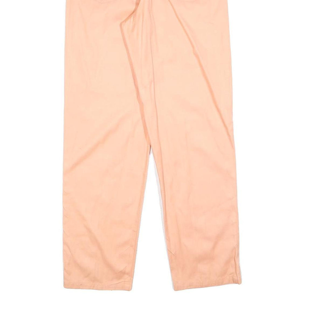 HENNES Womens Cotton Blend Peach Relaxed Straight Trousers W26 L32 Casual
