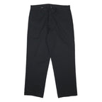 DICKIES Mens Black Cotton Blend Regular Fit Straight Trousers W38 L32 Workwear