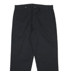 DICKIES Mens Black Cotton Blend Regular Fit Straight Trousers W38 L32 Workwear