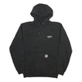 CARHARTT Mens Black Pullover Hoodie S Cotton Blend Workwear Casual