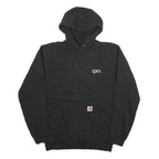 CARHARTT Mens Black Pullover Hoodie S Cotton Blend Workwear Casual