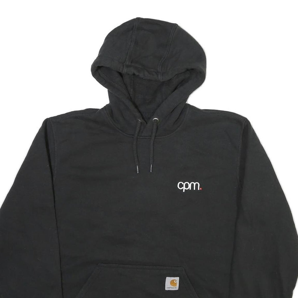 CARHARTT Mens Black Pullover Hoodie S Cotton Blend Workwear Casual