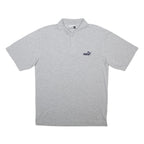 PUMA Mens Grey Short Sleeve Plain Polo Shirt M Cotton Blend Casual Sporty