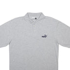 PUMA Mens Grey Short Sleeve Plain Polo Shirt M Cotton Blend Casual Sporty