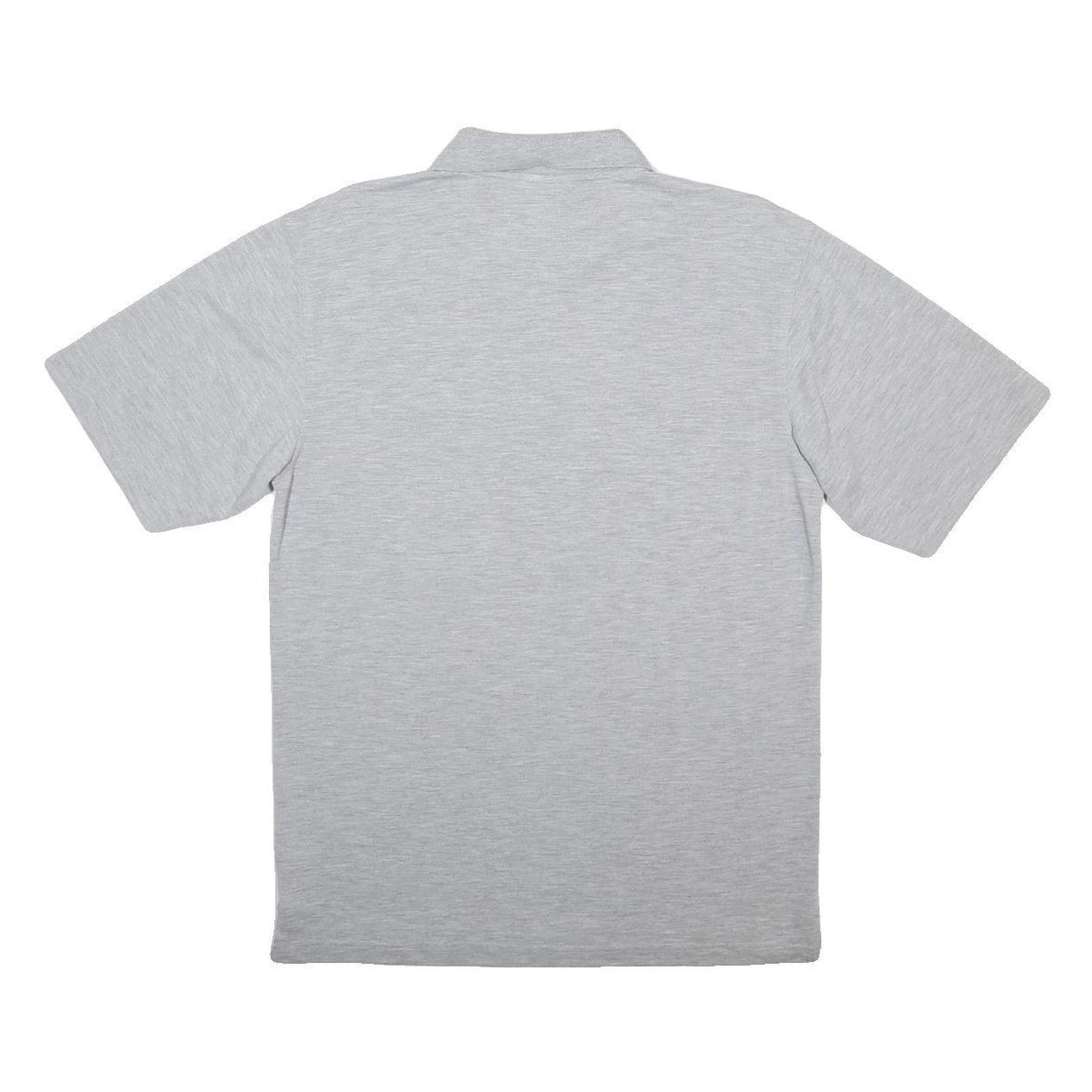 PUMA Mens Grey Short Sleeve Plain Polo Shirt M Cotton Blend Casual Sporty