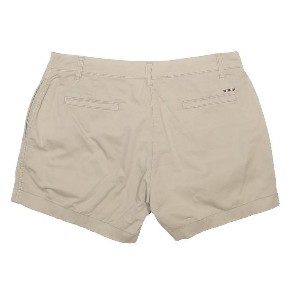 NAPAPIJRI Womens Shorts Beige Casual Plain UK 10 W32 Cotton Blend Comfortable
