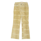 GIN TONIC Womens Cotton Blend Beige Tie Dye Regular Flared Trousers W29 L33