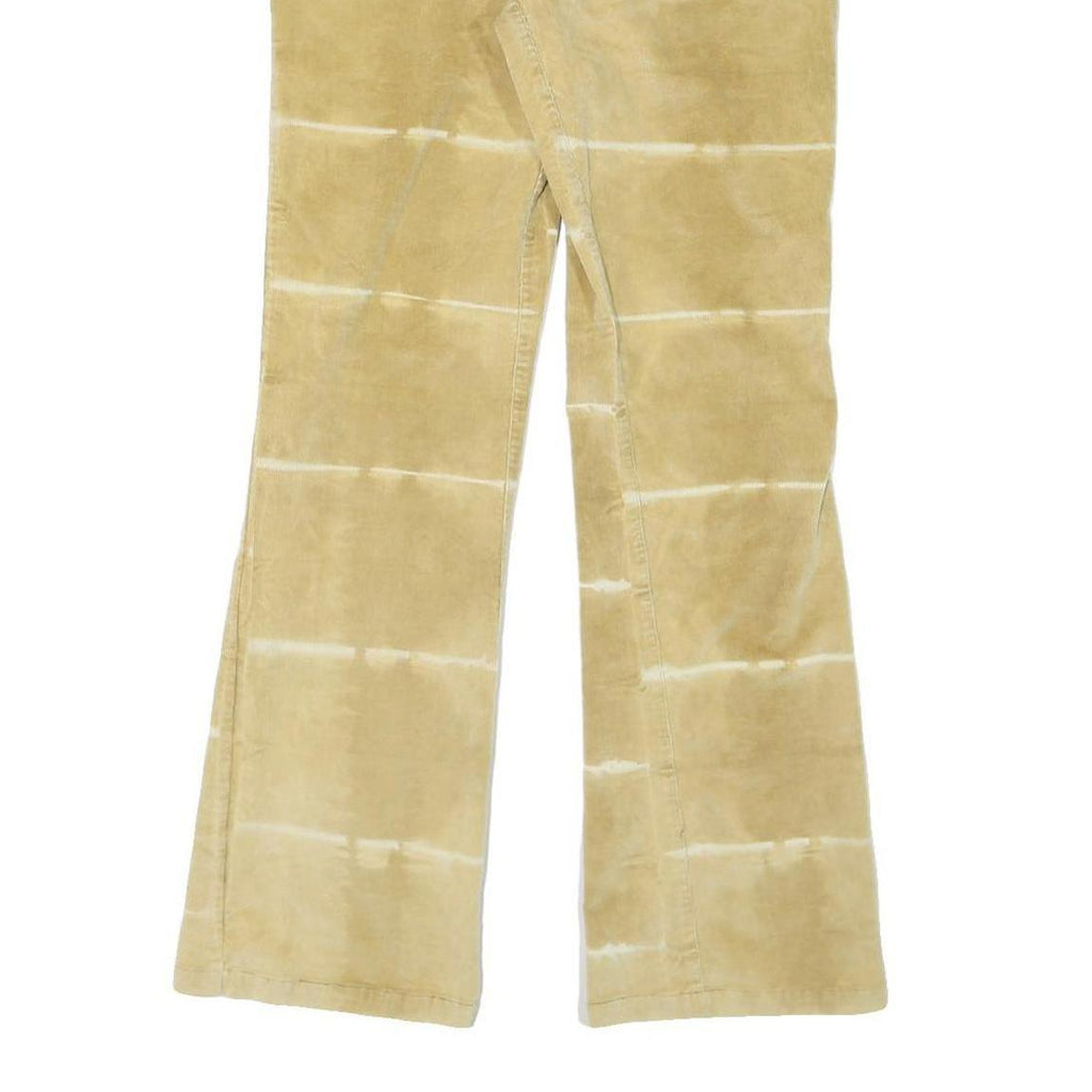 GIN TONIC Womens Cotton Blend Beige Tie Dye Regular Flared Trousers W29 L33
