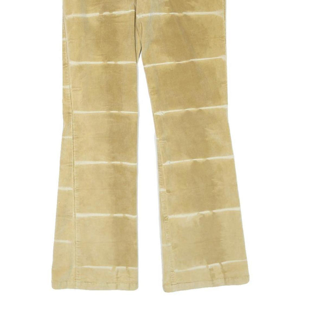 GIN TONIC Womens Cotton Blend Beige Tie Dye Regular Flared Trousers W29 L33