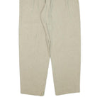 MANI Womens Relaxed Beige Acetate Trousers W30 L29 Paisley Zip Closure