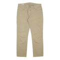 LEVI'S Mens Cotton Blend Beige Slim Slim Fit Trousers W32 L27 Casual Zip Closure