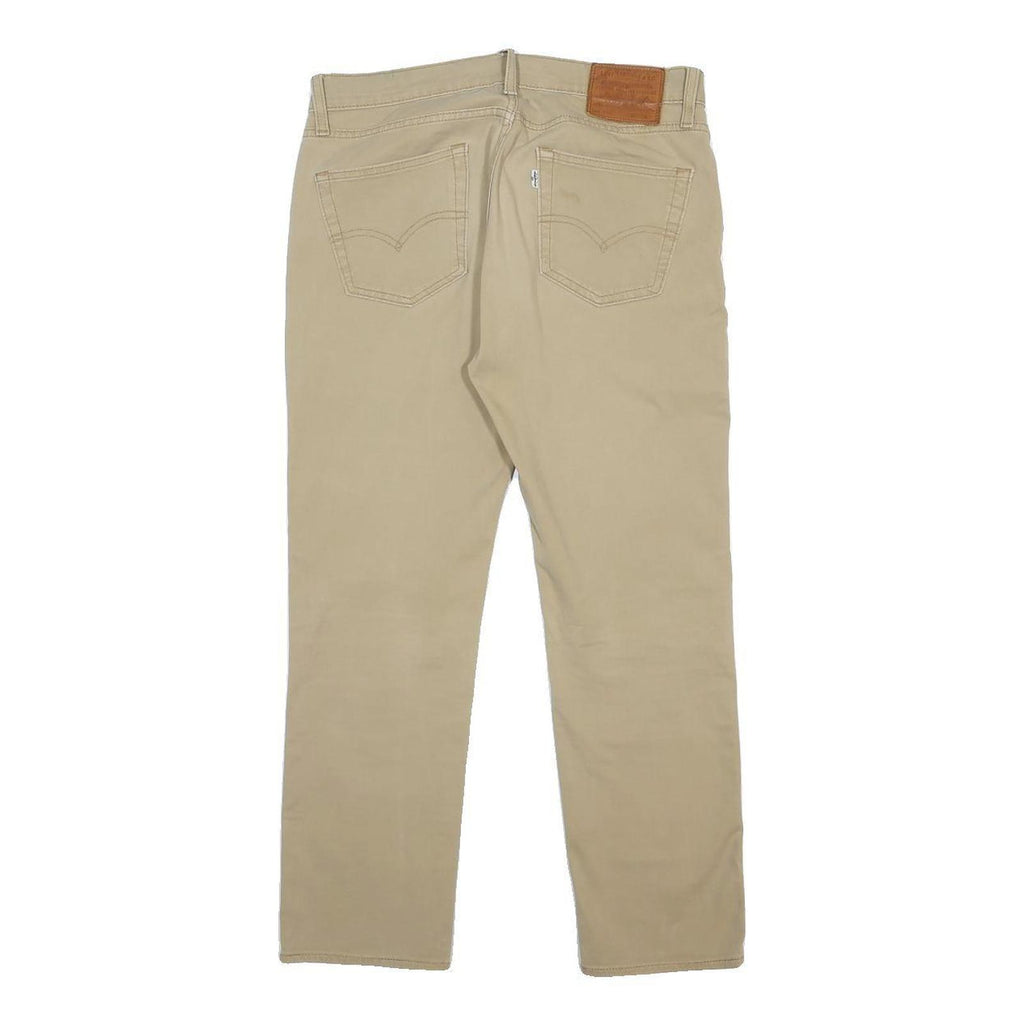 LEVI'S Mens Cotton Blend Beige Slim Slim Fit Trousers W32 L27 Casual Zip Closure