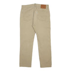 LEVI'S Mens Cotton Blend Beige Slim Slim Fit Trousers W32 L27 Casual Zip Closure