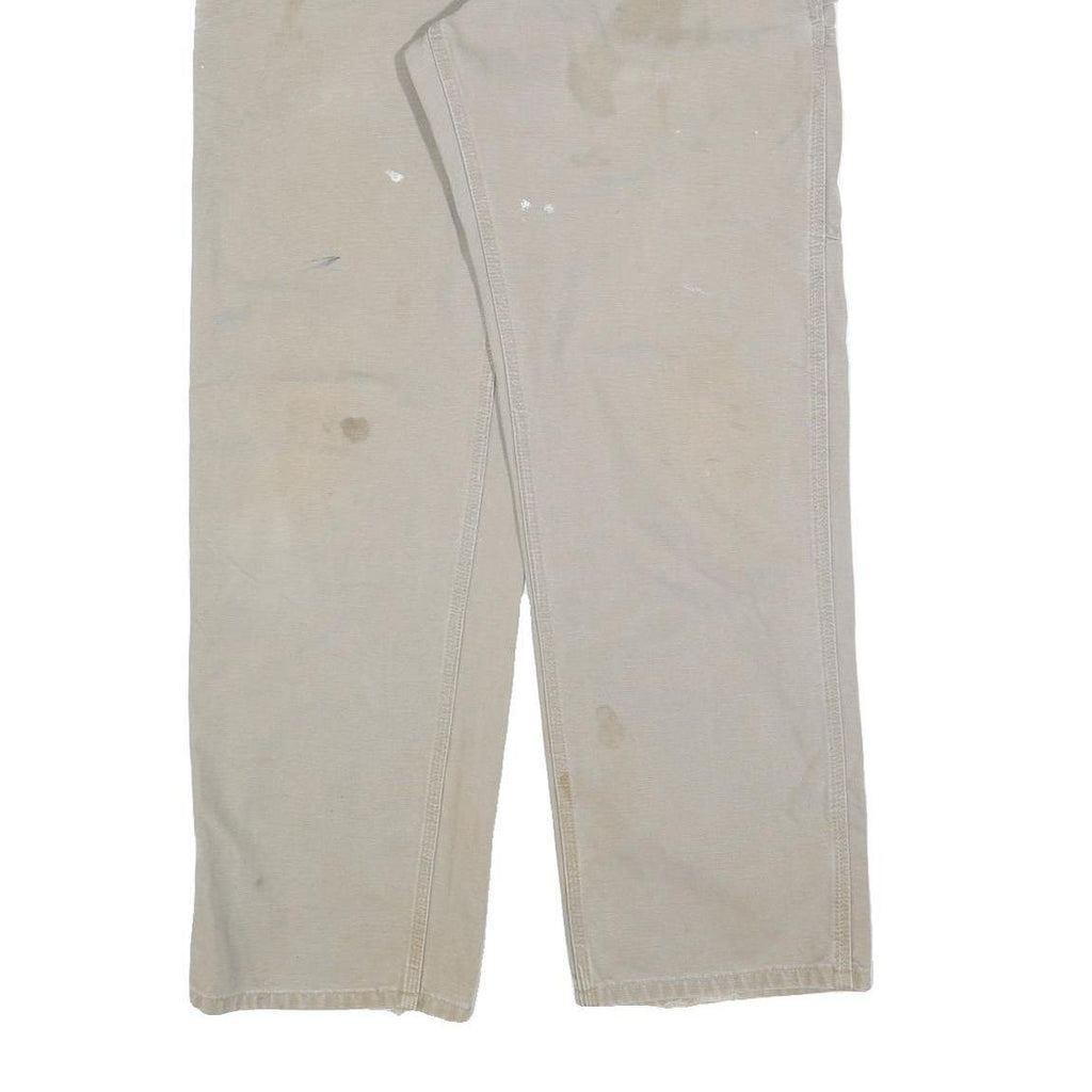 CARHARTT Mens Beige Cotton Blend Canvas Regular Fit Straight Trousers W32 L32