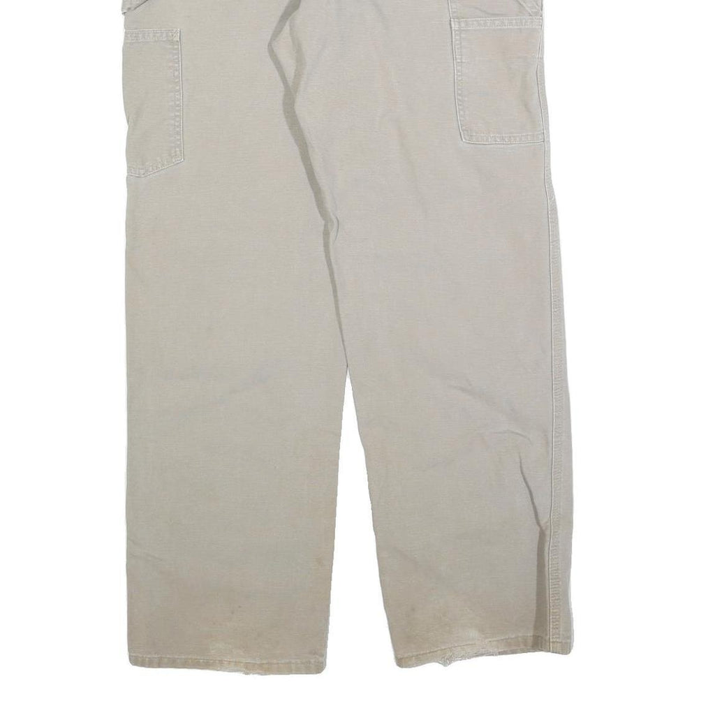 CARHARTT Mens Beige Cotton Blend Canvas Regular Fit Straight Trousers W32 L32