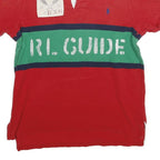 POLO RALPH LAUREN Womens Red & Green RL Guide Cotton Short Sleeve M Polo Shirt
