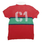 POLO RALPH LAUREN Womens Red & Green RL Guide Cotton Short Sleeve M Polo Shirt