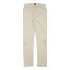 LEVI'S Boys Slim Beige Cotton Blend Trousers W26 L28 Zip Casual Youth