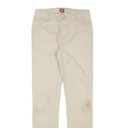 LEVI'S Boys Slim Beige Cotton Blend Trousers W26 L28 Zip Casual Youth