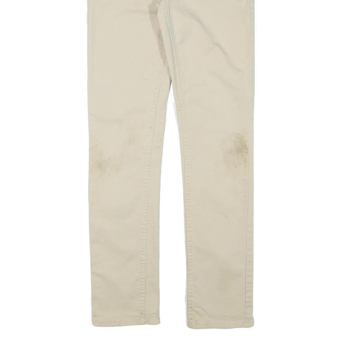 LEVI'S Boys Slim Beige Cotton Blend Trousers W26 L28 Zip Casual Youth