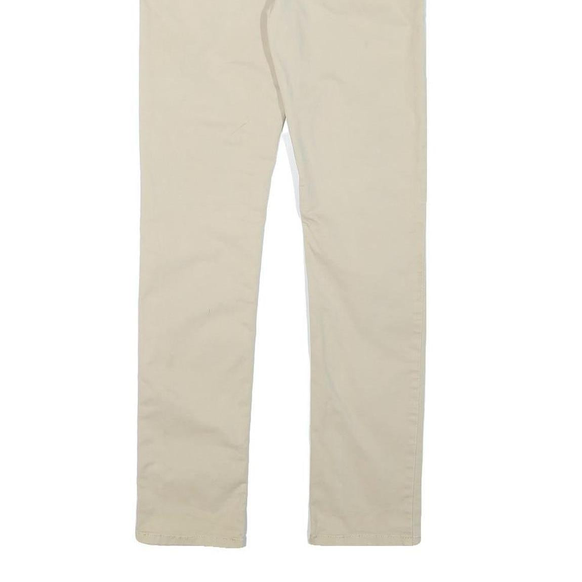 LEVI'S Boys Slim Beige Cotton Blend Trousers W26 L28 Zip Casual Youth