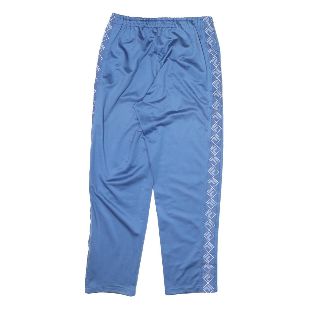 FILA Mens Joggers Blue & White Regular Straight M W28 L29 Cotton Blend Logo Tape