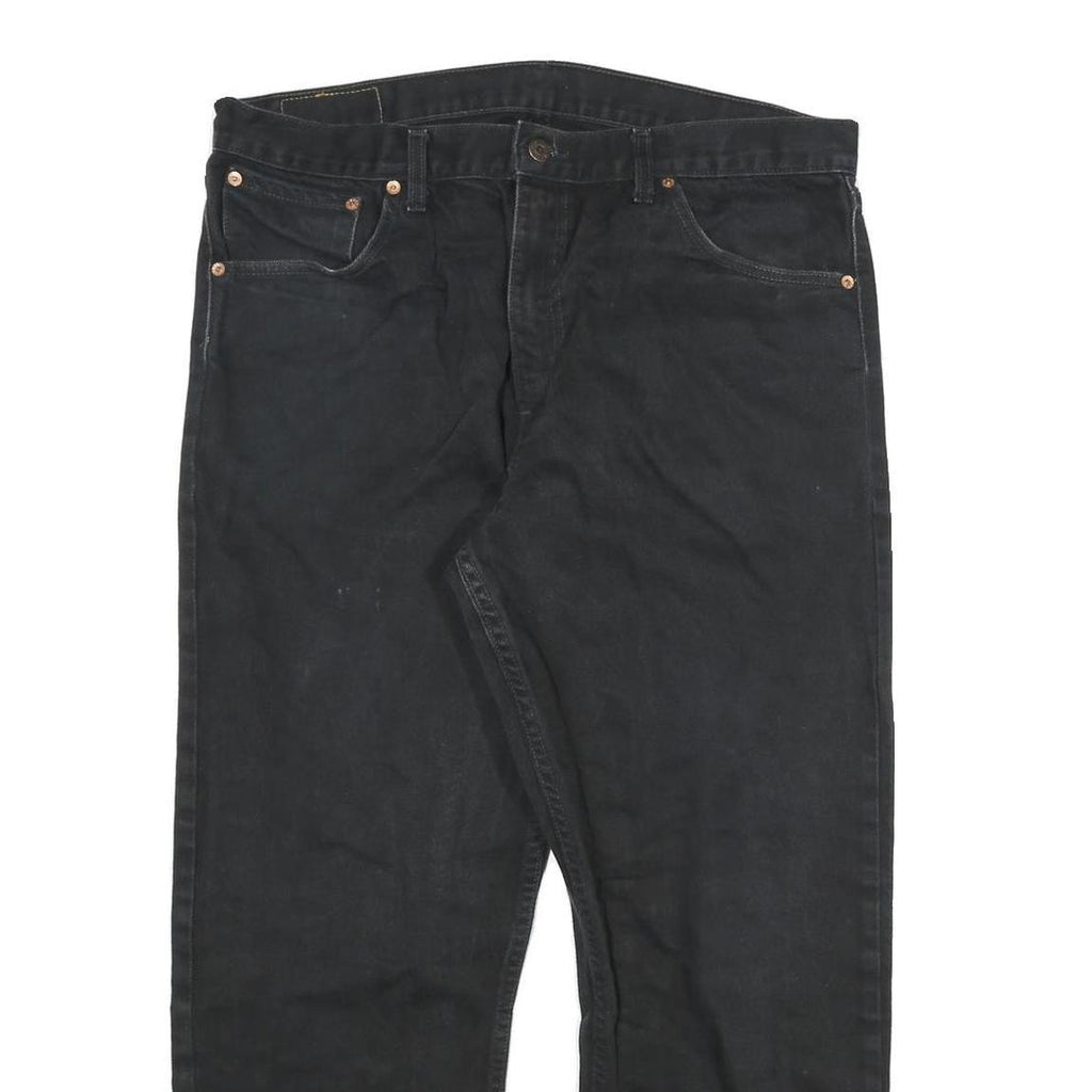 LEVI'S 521 02 Mens Black Regular Jeans Denim W34 L26 Button Closure