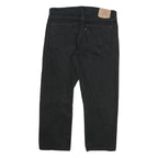 LEVI'S 521 02 Mens Black Regular Jeans Denim W34 L26 Button Closure